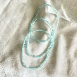 Light blue Set of 3 petite beaded bracelets